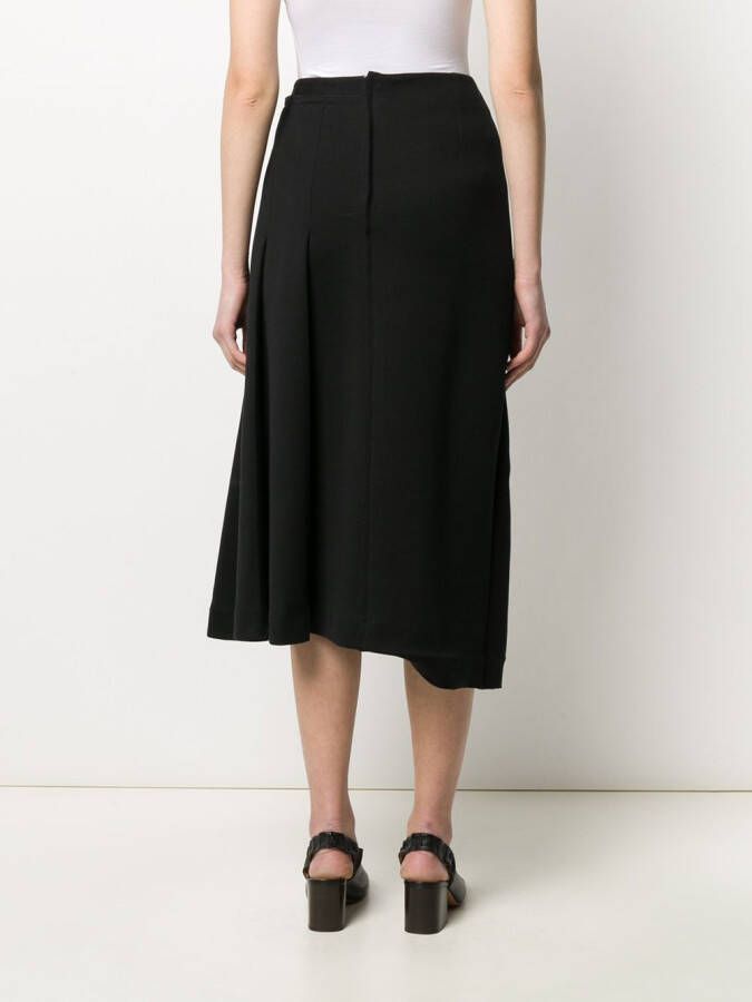 Marni Asymmetrische plooirok Zwart
