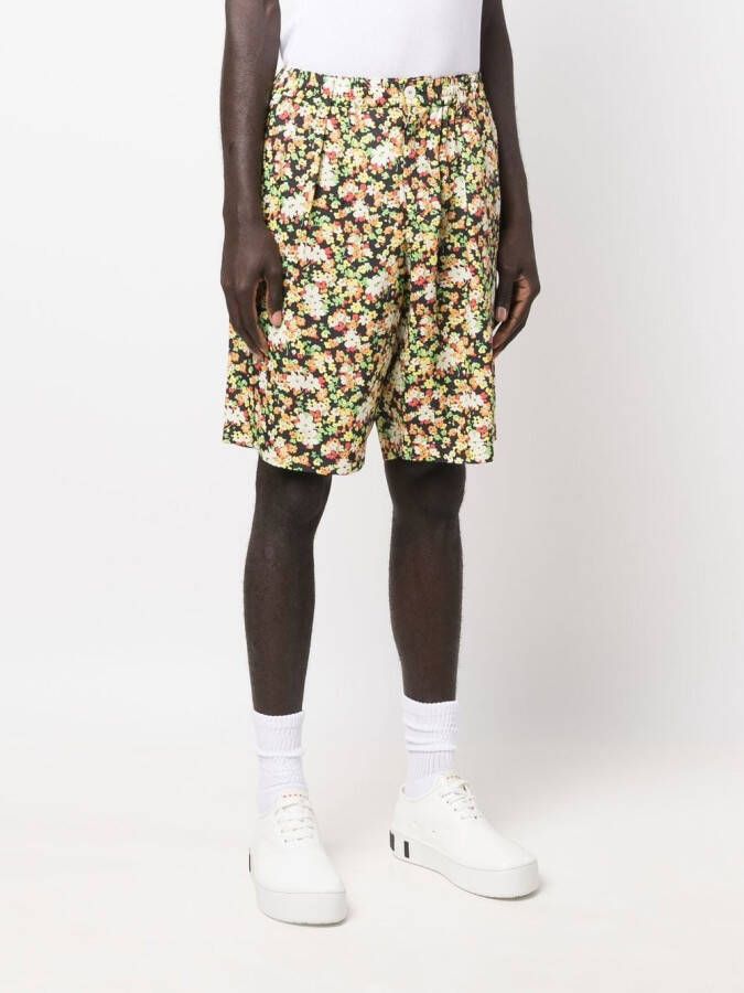 Marni Bermuda shorts met bloemenprint Zwart