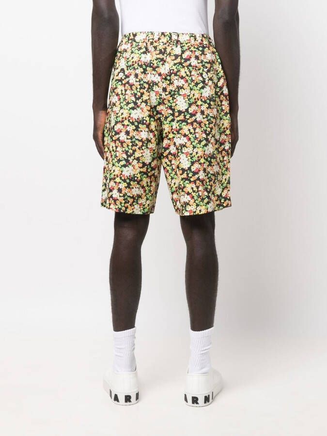 Marni Bermuda shorts met bloemenprint Zwart