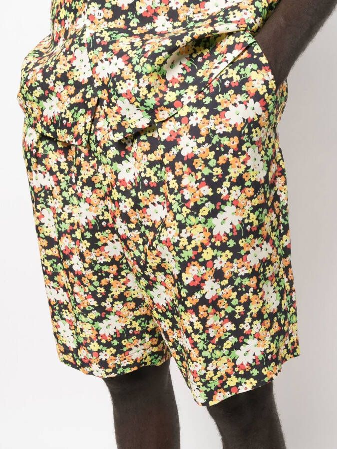 Marni Bermuda shorts met bloemenprint Zwart