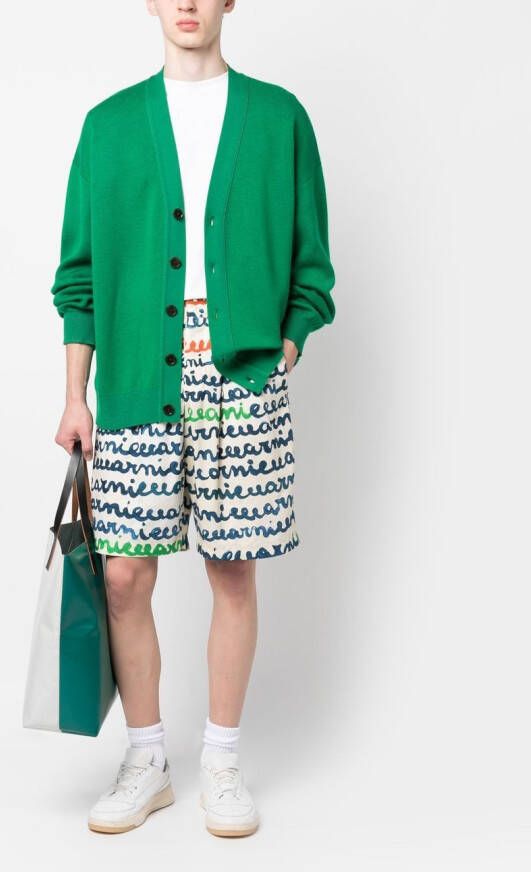 Marni Bermuda shorts met logoprint Wit