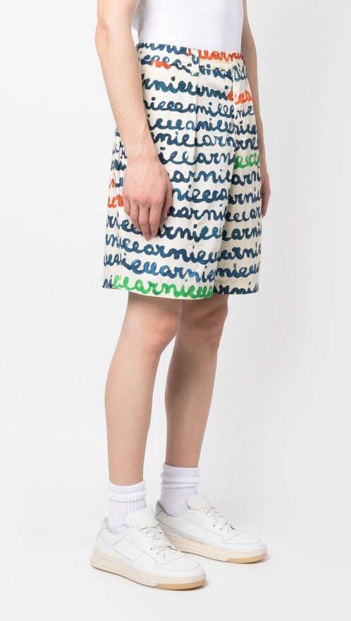 Marni Bermuda shorts met logoprint Wit