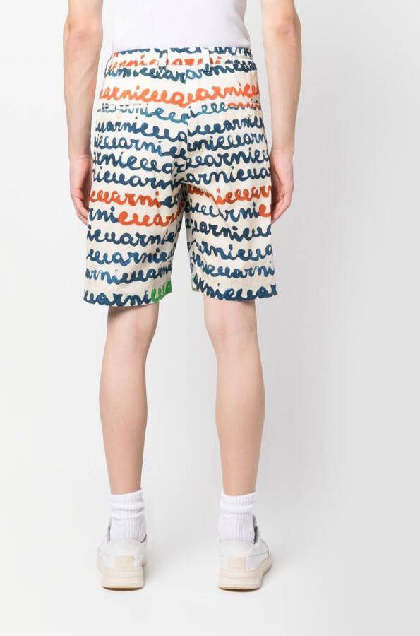 Marni Bermuda shorts met logoprint Wit