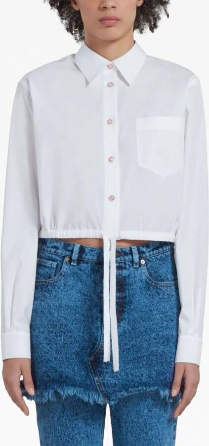 Marni Cropped popeline blouse Wit