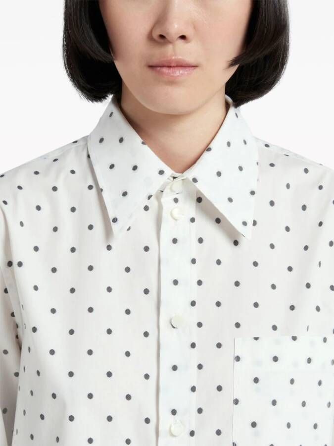 Marni Popeline blouse met stippen Wit
