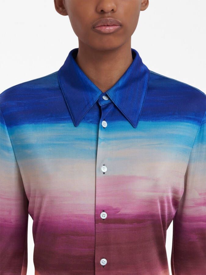 Marni Blouse met tie-dye print Blauw