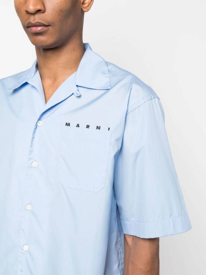 Marni Bowlingshirt met logoprint Blauw