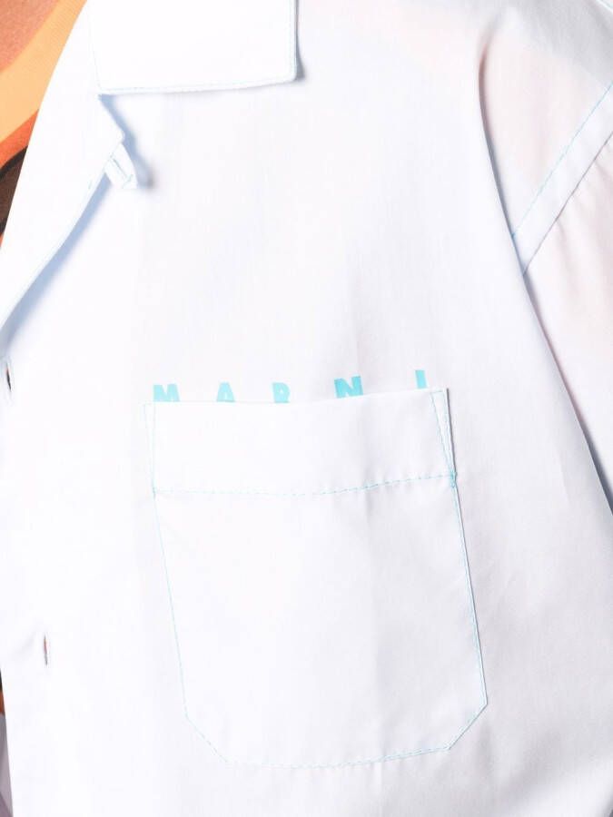 Marni Bowlingshirt met logoprint Blauw