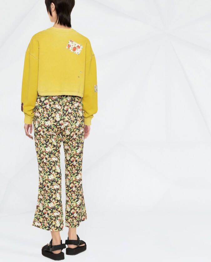 Marni Broek met bloemenprint Zwart