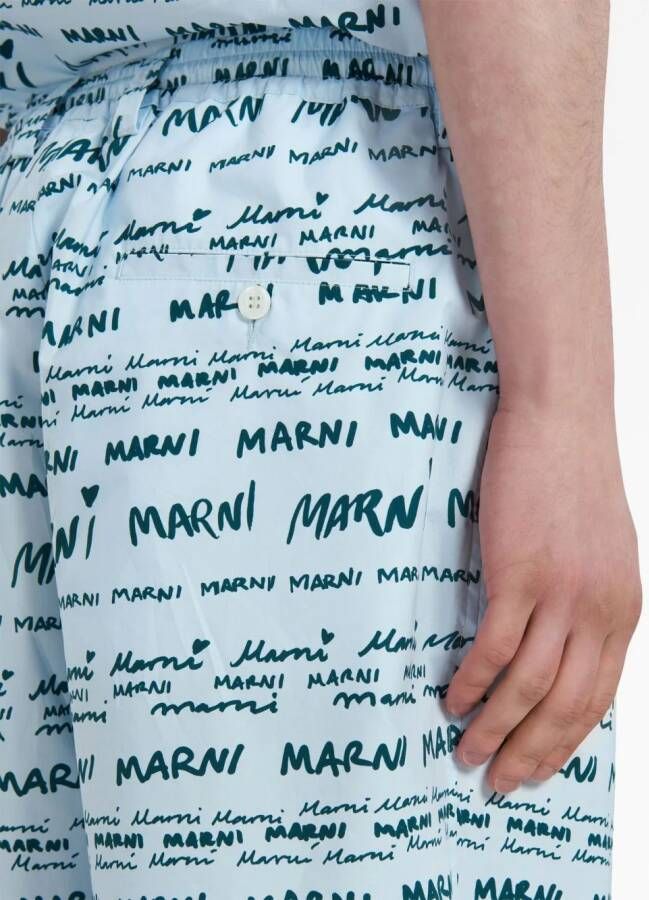 Marni Popeline shorts Blauw