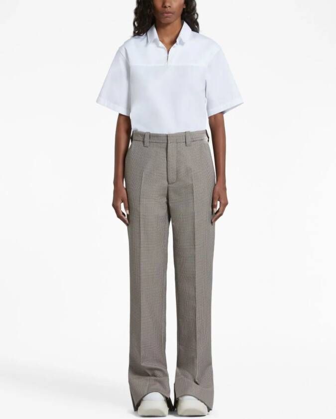 Marni Broek met pied-de-poule print Zwart