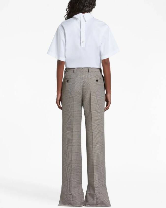 Marni Broek met pied-de-poule print Zwart