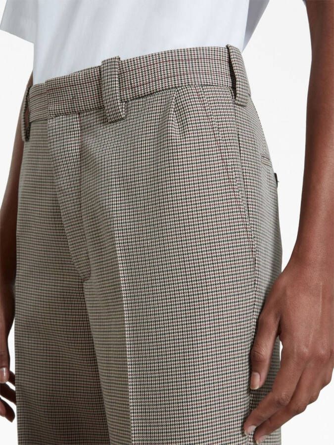 Marni Broek met pied-de-poule print Zwart