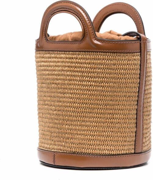 Marni Tropicalia bucket-tas met geborduurd logo Bruin