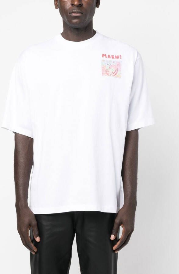 Marni T-shirt met logoprint Wit