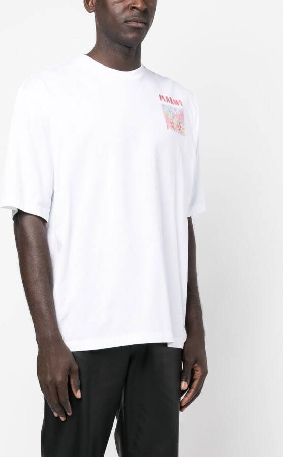 Marni T-shirt met logoprint Wit