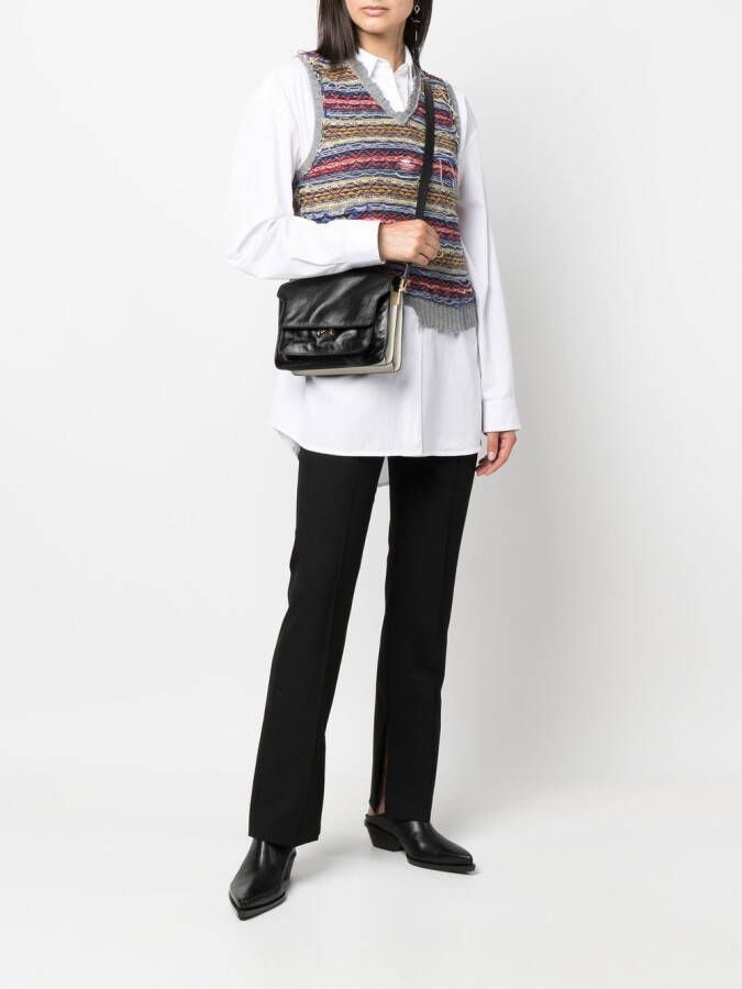 Marni Trunk leren crossbodytas Zwart