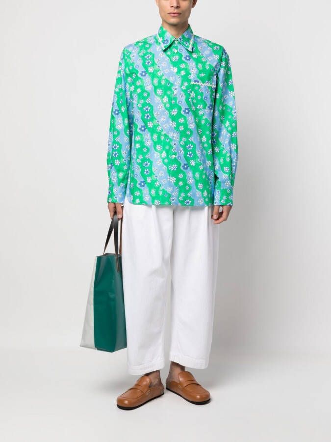 Marni Overhemd met bloemenprint Groen