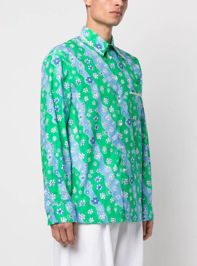 Marni Overhemd met bloemenprint Groen