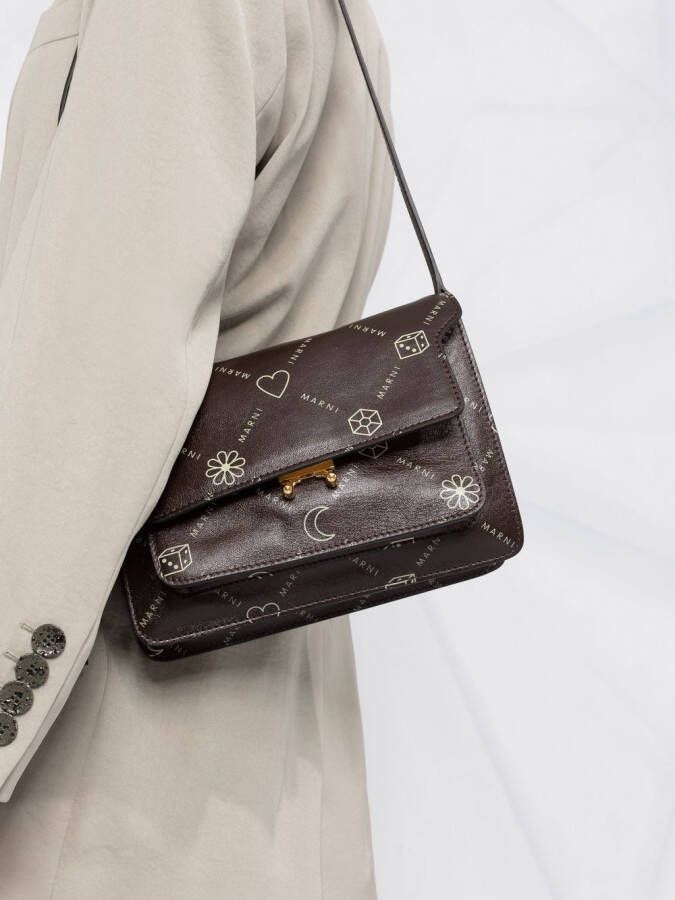Marni Crossbodytas met reliëf Bruin
