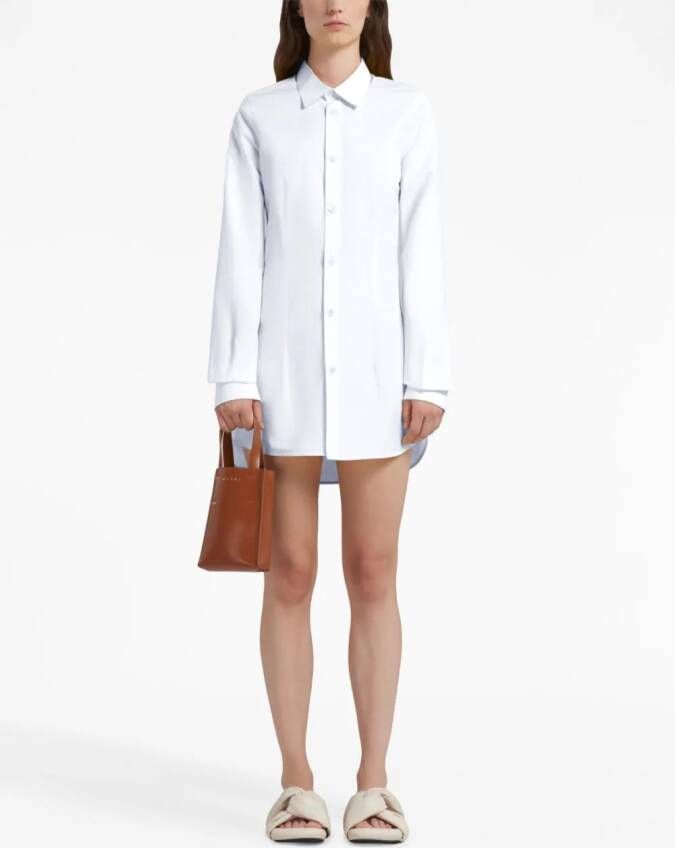 Marni Kleine Museo leren shopper Bruin