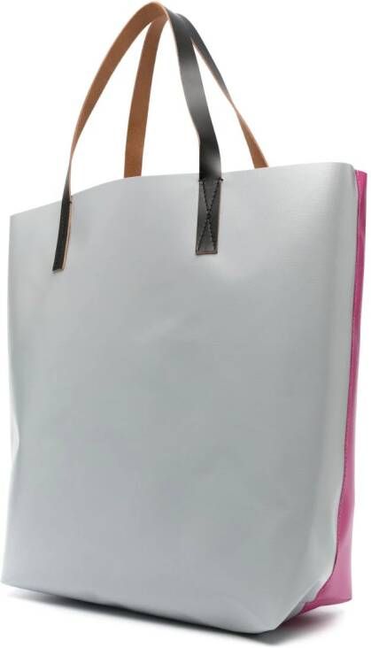 Marni Shopper met gegraveerd logo Grijs