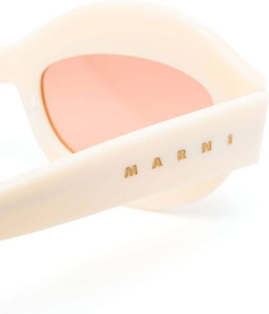 Marni Eyewear 01U zonnebril met ovaal montuur Beige
