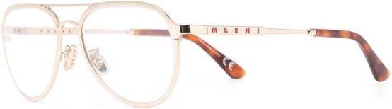 Marni Eyewear Bril met rond montuur Goud