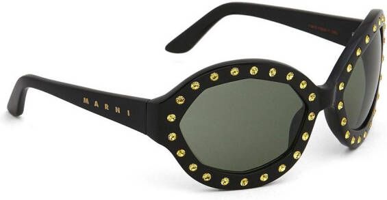 Marni Eyewear Naica Mine zonnebril met rond montuur Zwart