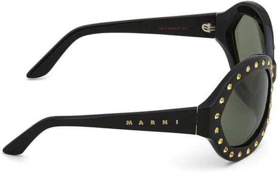 Marni Eyewear Naica Mine zonnebril met rond montuur Zwart