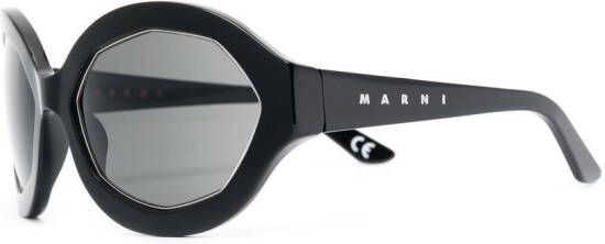 Marni Eyewear Zonnebril met rond montuur Zwart