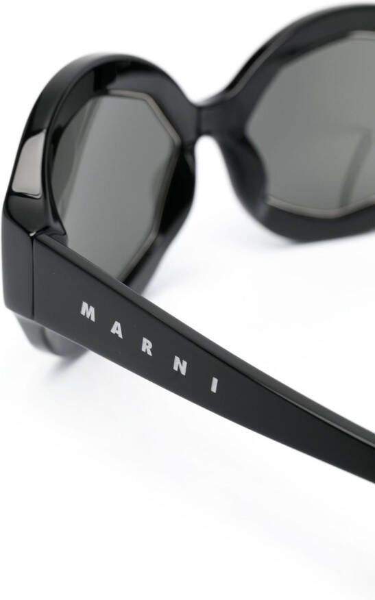Marni Eyewear Zonnebril met rond montuur Zwart