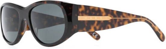 Marni Eyewear Zonnebril met schildpadschild design Bruin