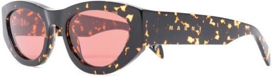 Marni Eyewear VGO zonnebril met schildpadschild design Bruin