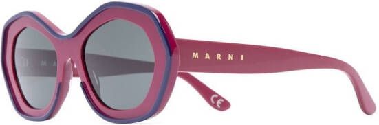 Marni Eyewear Zonnebril met achthoekig montuur Paars