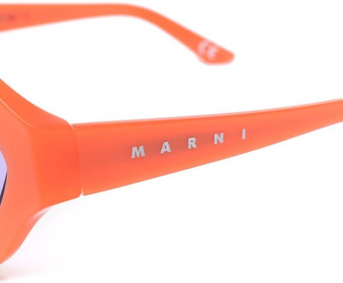 Marni Eyewear Zonnebril met geometrisch montuur Oranje