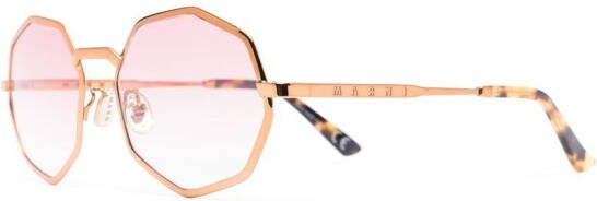 Marni Eyewear Zonnebril met geometrisch montuur Roze