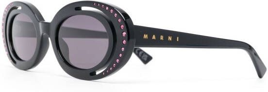 Marni Eyewear Zonnebril met ovaal montuur Zwart