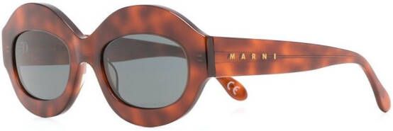 Marni Eyewear Zonnebril met rond montuur Bruin