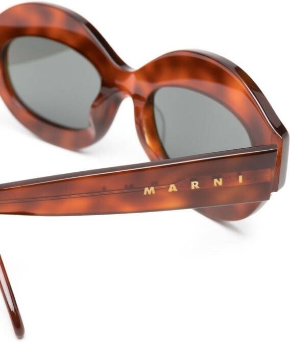 Marni Eyewear Zonnebril met rond montuur Bruin