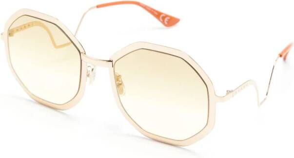 Marni Eyewear Zonnebril met rond montuur Goud