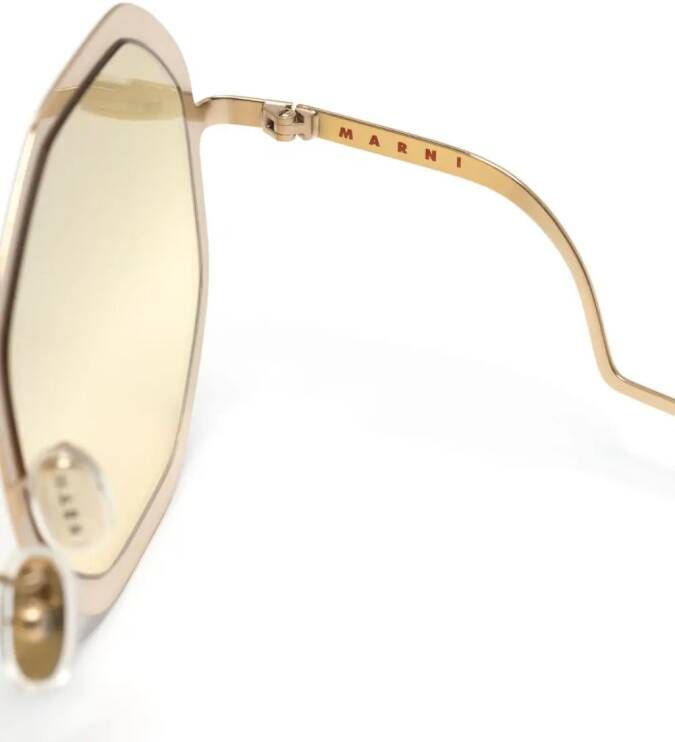 Marni Eyewear Zonnebril met rond montuur Goud