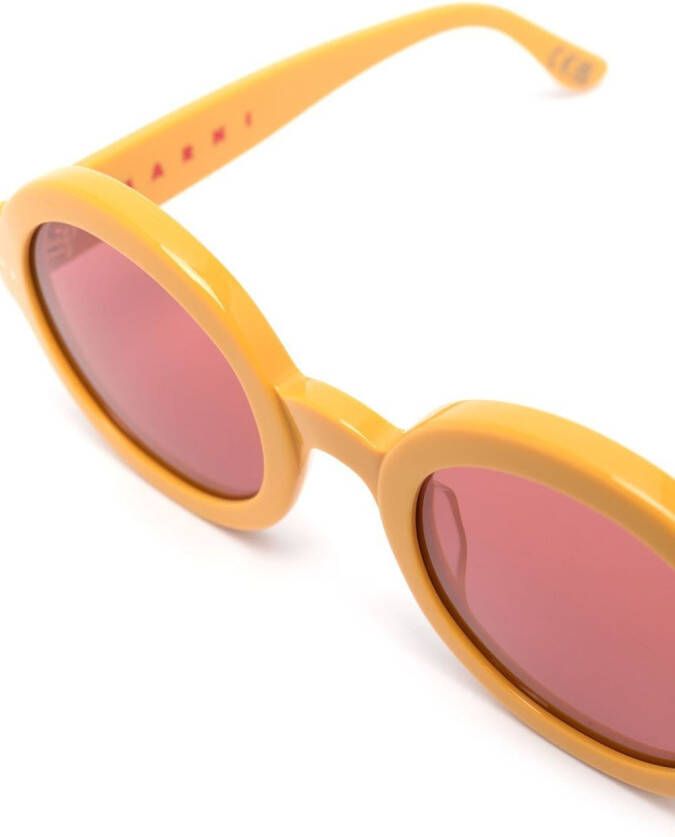 Marni Eyewear Zonnebril met rond montuur Oranje