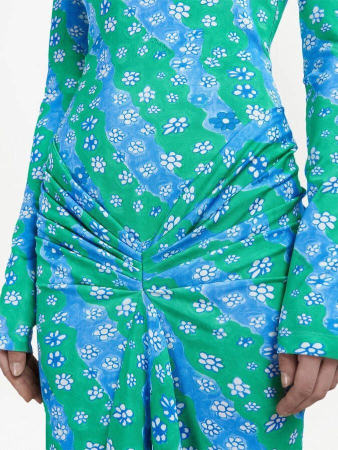 Marni Maxi-jurk met bloemenprint Groen