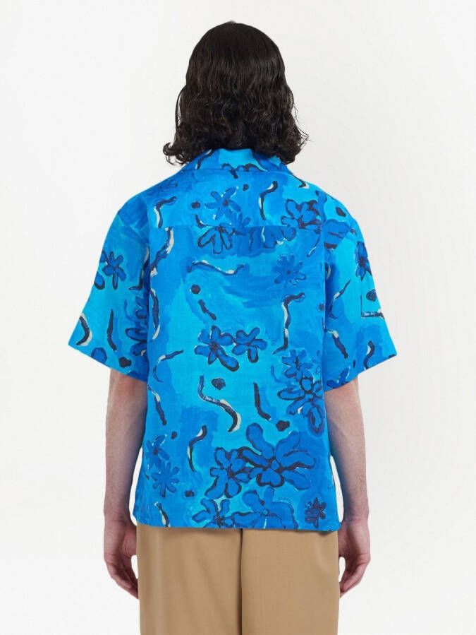 Marni Overhemd met bloemenprint Blauw