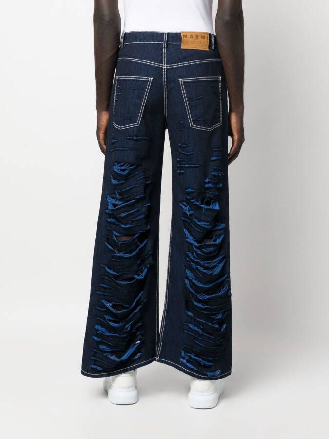 Marni Gerafelde jeans Blauw
