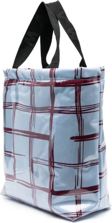 Marni Geruite shopper Blauw