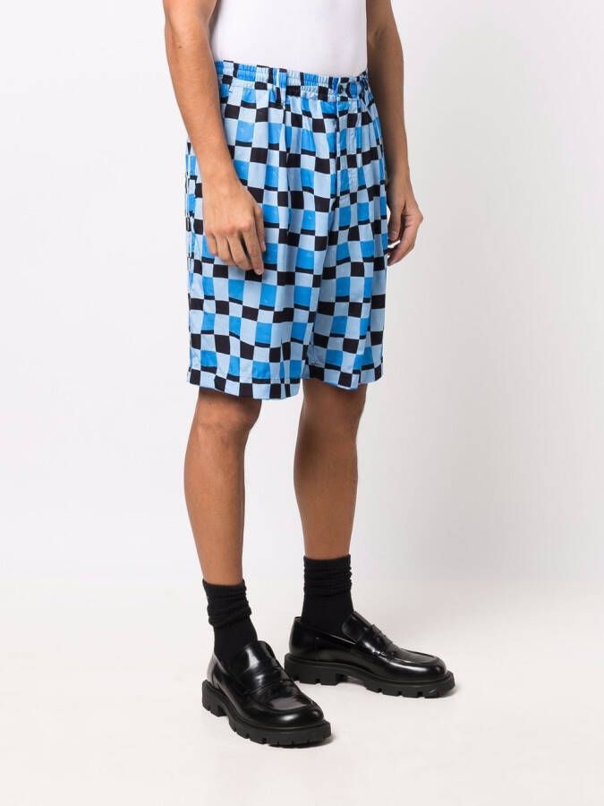 Marni Geruite shorts Blauw