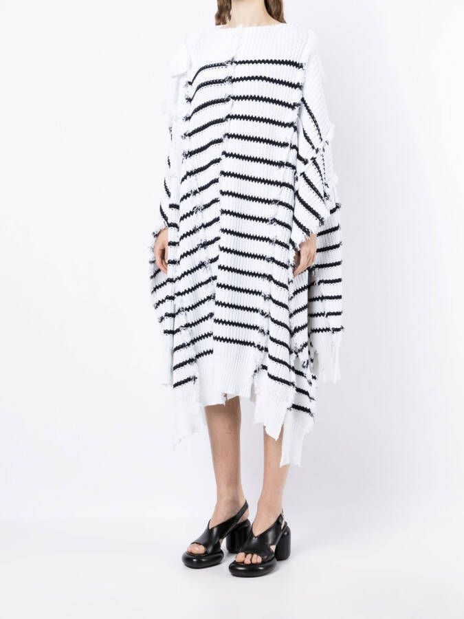 Marni Gestreepte cape Wit