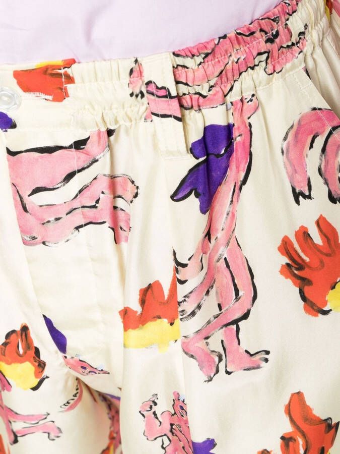 Marni Bermuda shorts met grafische print Beige
